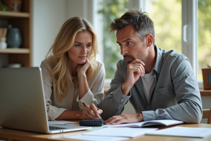 Couple de parents réfléchissant à l'éducation de leur enfant