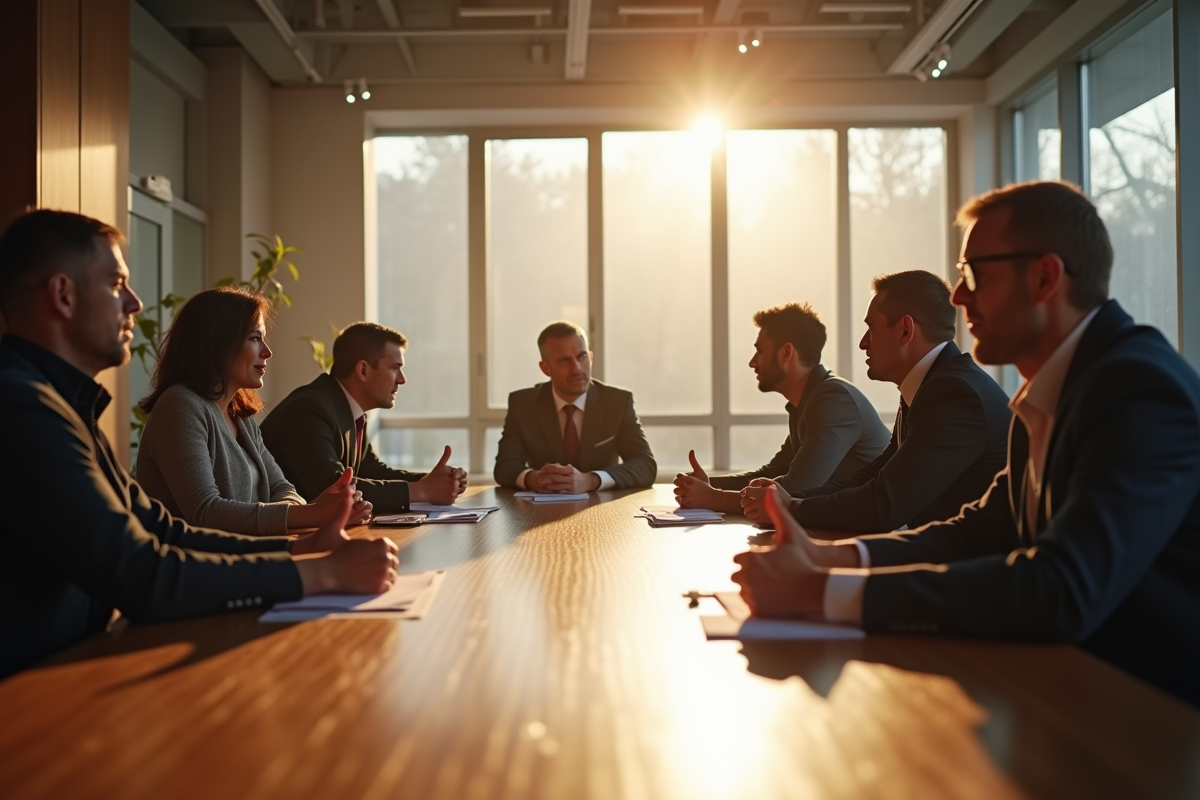 Groupe de personnes discutant autour d