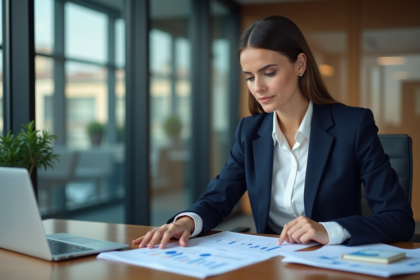 Femme d affaires en réunion d investissement