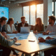 Groupe de professionnels collaborant dans un bureau moderne